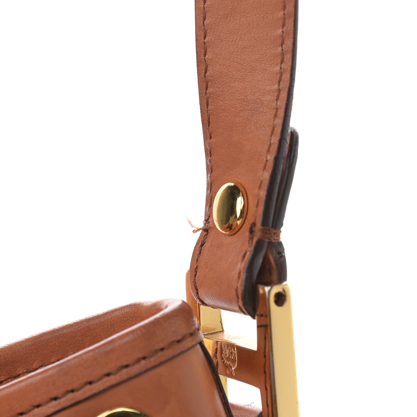 Visetos Small Heritage Drawstring Bucket Bag Cognac