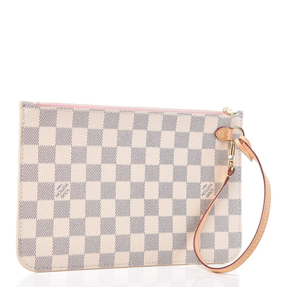 Louis Vuitton Damier Azur Neverfull MM GM Pochette Rose Ballerine 3 of 8