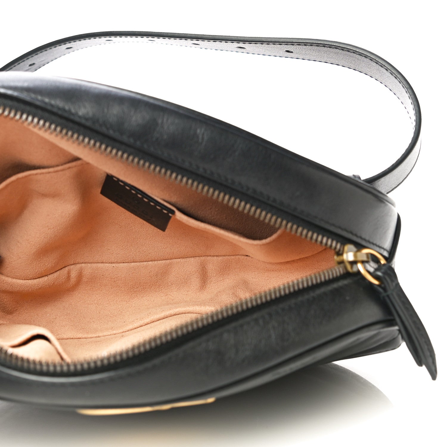Gucci Calfskin Matelasse GG Marmont Belt Bag 85 34 Black 5 of 13