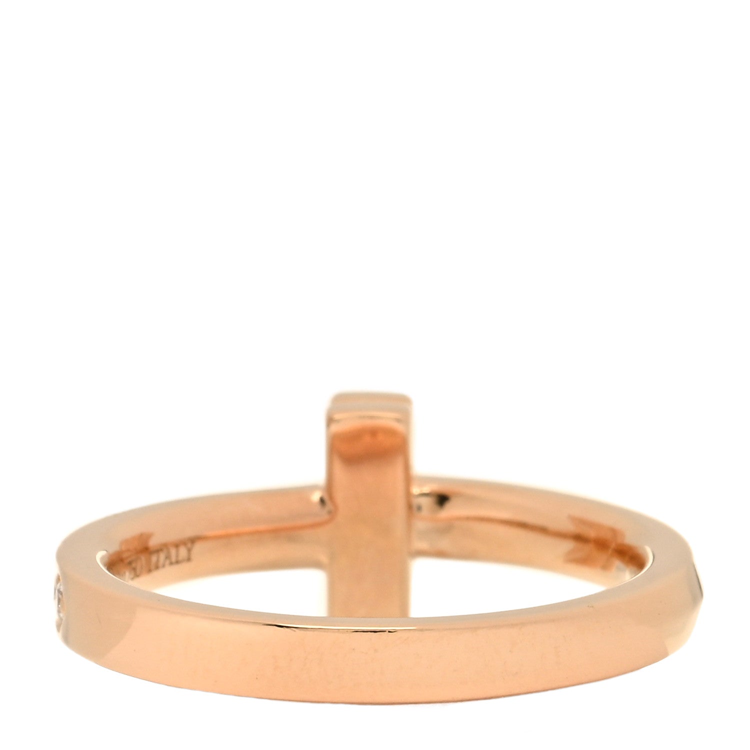 Tiffany 18K Rose Gold Diamond T T1 Ring 48 4.5 3 of 5