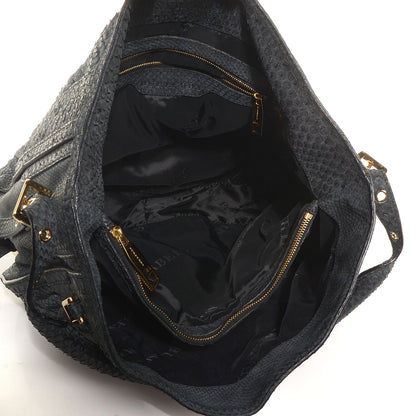 Burberry Prorsum Python Ruched Large Vallance Hobo Blue 7 of 11