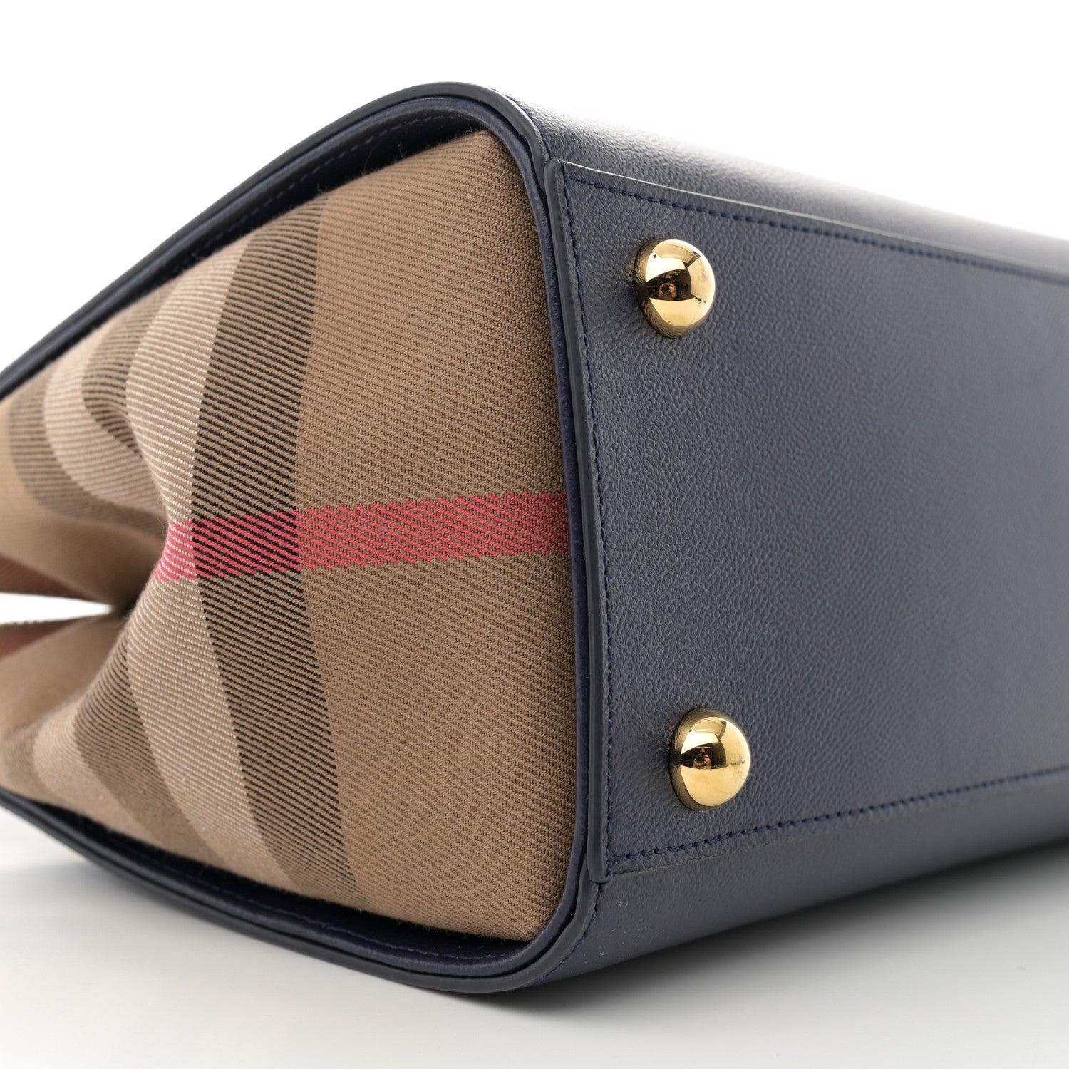 Burberry Calfskin Mega Check Small Banwell Tote Dark Canvas Blue 8 of 9