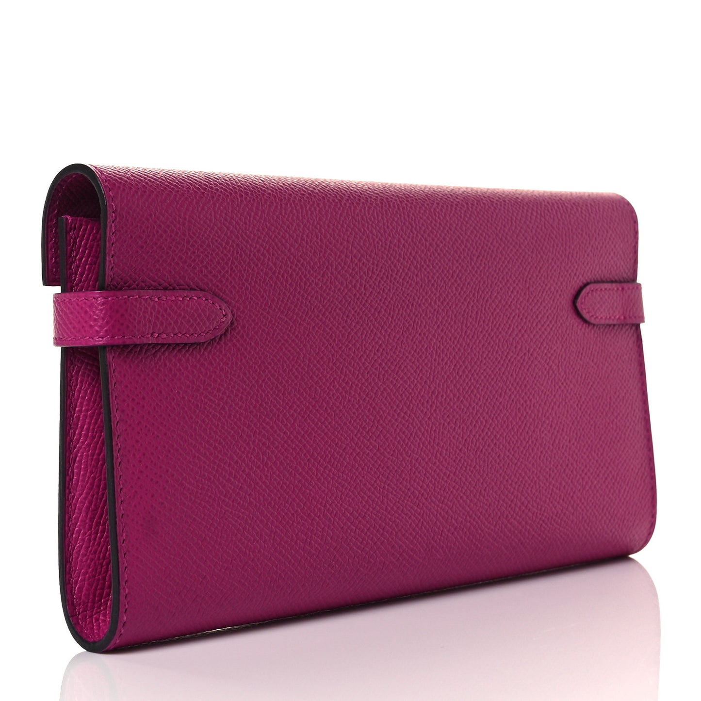 Epsom Kelly Longue Wallet Rose Pourpre