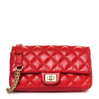 Chanel Aged Calfskin Quilted 2.55 Reissue Flap Belt Bag Red 1 of 11