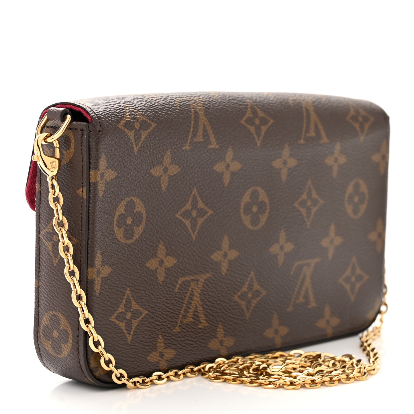 Monogram Pochette Felicie Chain Wallet Fuchsia