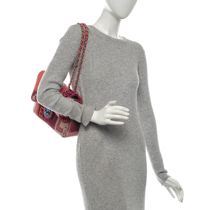 Chanel Tweed Patchwork Jumbo Single Flap Pink 2 of 8