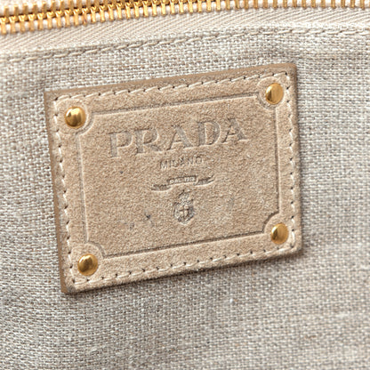 Prada Raffia Canvas Mistolino Tote Miele 6 of 10