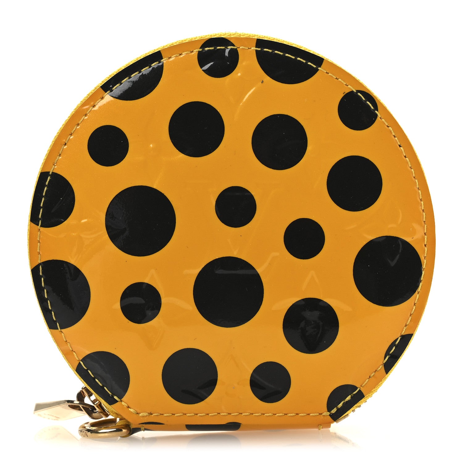 Louis Vuitton Vernis Kusama Infinity Dots Chapeau Coin Purse Yellow 1 of 7