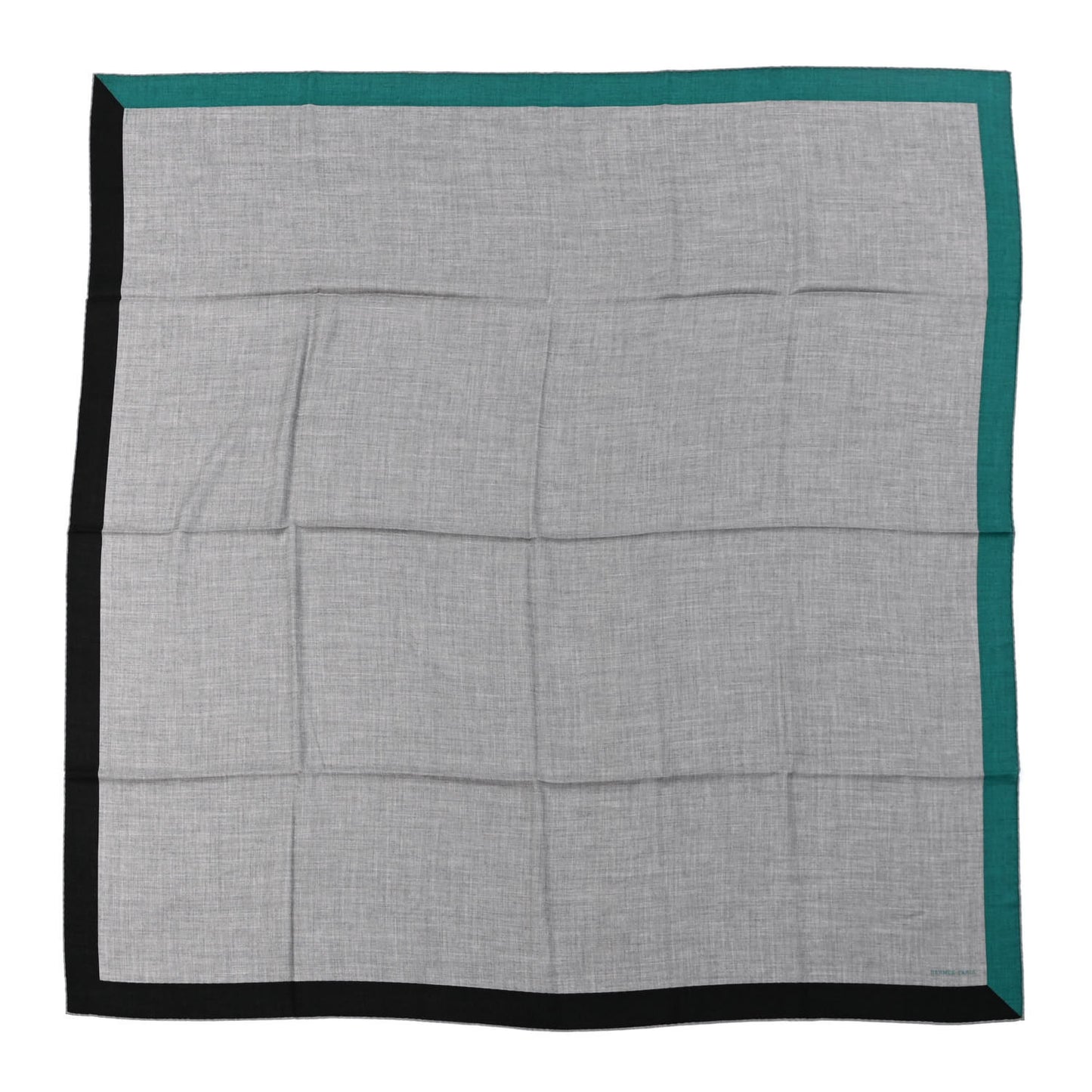 Cashmere Silk Encadre Giant Scarf 140 Gris Chine Marine Vert