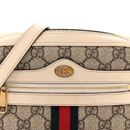 Gucci GG Supreme Monogram Textured Calfskin Web Mini Ophidia Shoulder Bag Beige Ebony Mystic White 8 of 19