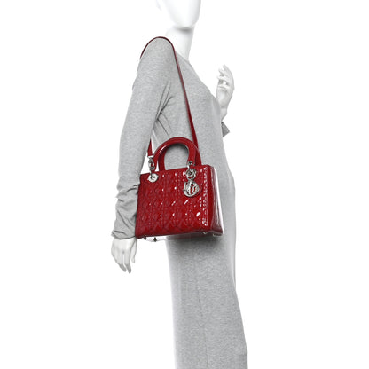 Christian Dior Patent Cannage Medium Lady Dior Red 2 of 11