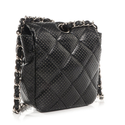 Chanel Lambskin Perforated Mini Flap Bag Black 3 of 8