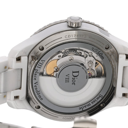 Christian Dior Stainless Steel Ceramic Diamond 38mm Dior VIII Automatic Watch White 4 of 5