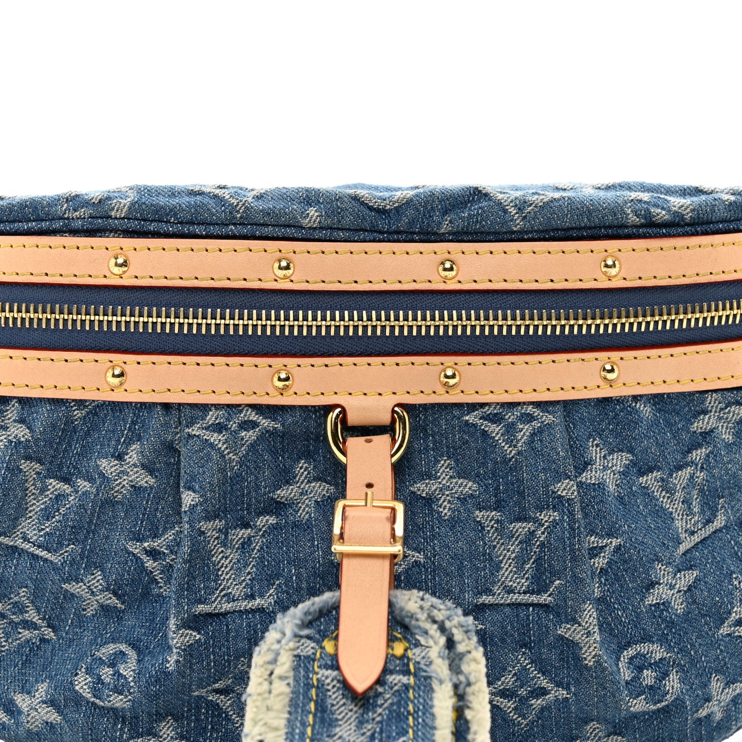 Monogram Denim High Rise Bumbag Blue