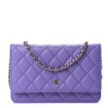 Chanel Caviar Quilted Wallet On Chain WOC Purple 1 of 11