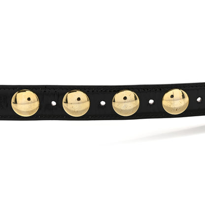 Khaite Patent Calfskin Studded Benny Belt XS/S 75/30 Black Gold 3 of 10