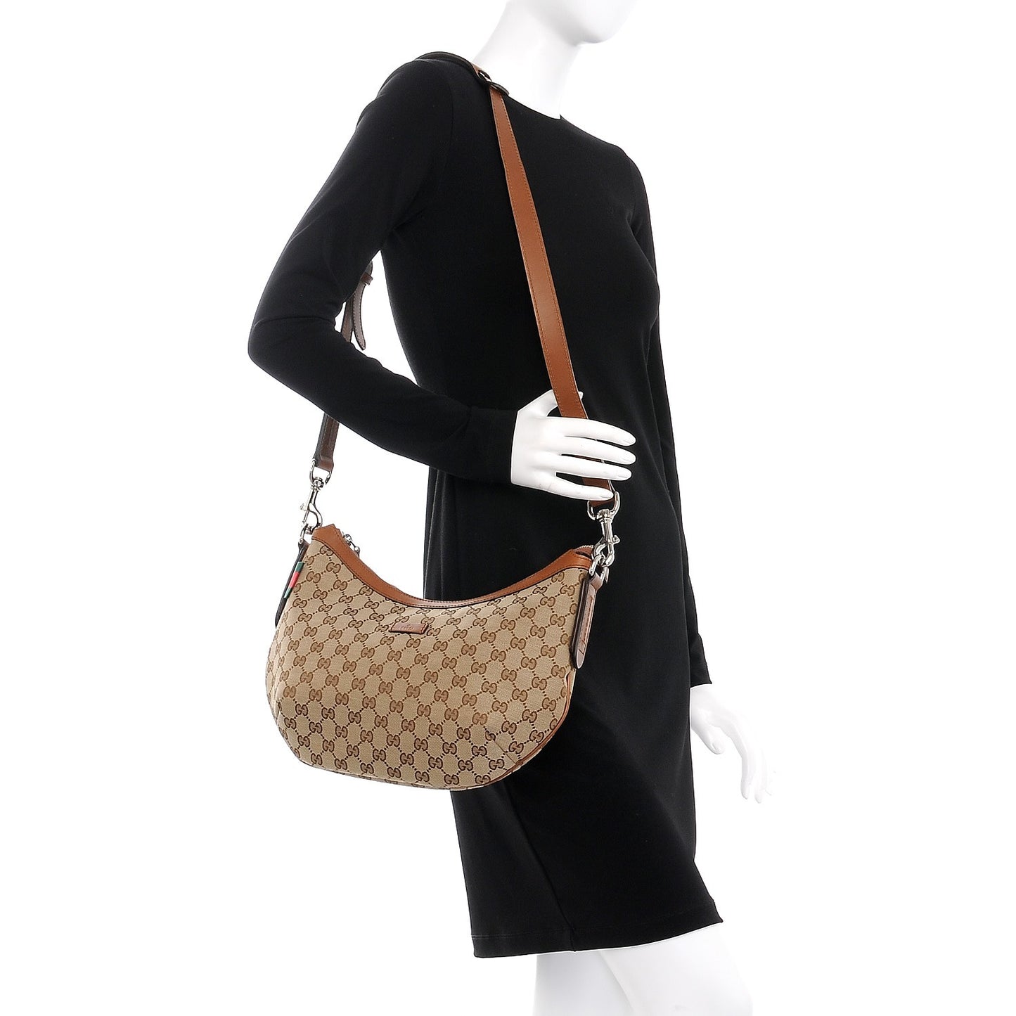 Monogram Medium Half Moon Hobo Brown