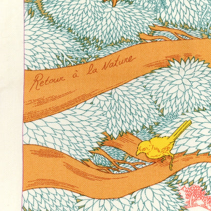 Hermes Cashmere Silk Retour a la Nature 140 Bleu Ciel Rose Vert 2 of 5