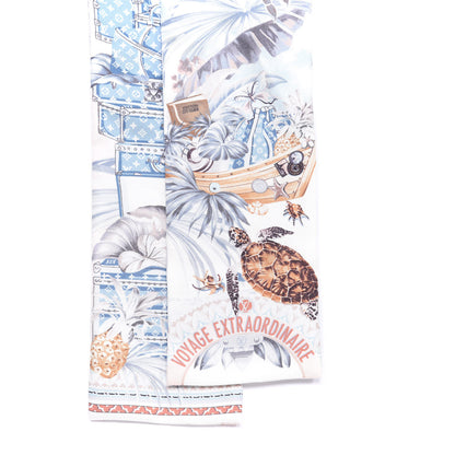 Louis Vuitton Silk Voyage Extraordinaire Bandeau Blue Grey 2 of 3