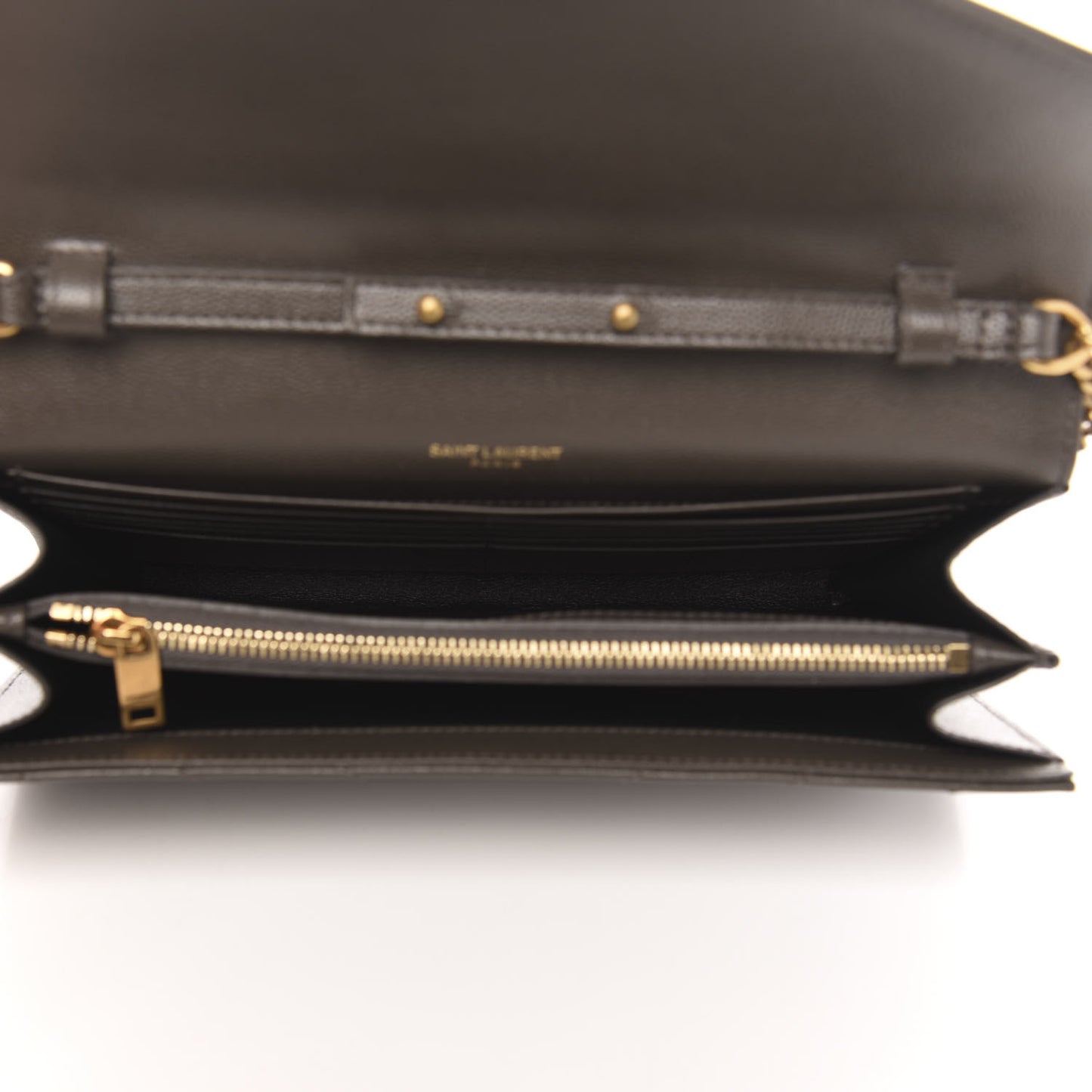 Grain De Poudre Matelasse Chevron Monogram Chain Wallet Pebble