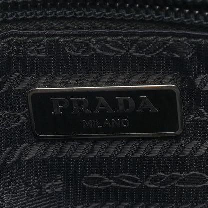 Prada Nylon Saffiano Triangle Mini Wristlet Pouch Black 5 of 6