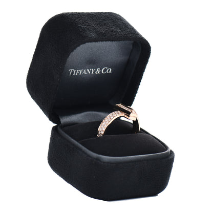 Tiffany 18K Rose Gold Diamond Wide T T1 Ring 58 8.5 6 of 6