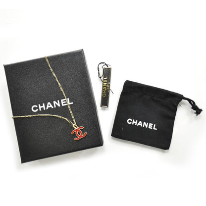 Chanel Enamel CC Necklace Red 2 of 5