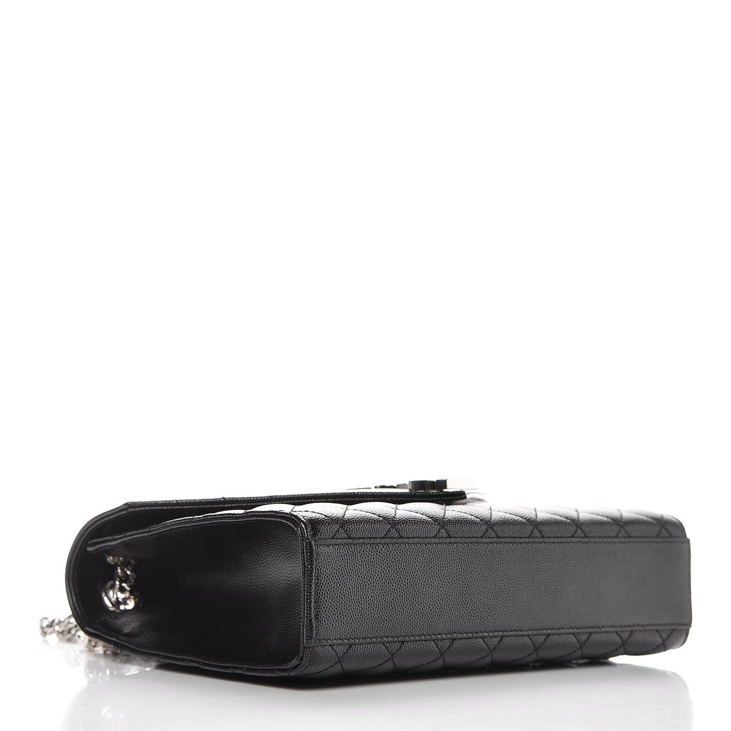 Grain De Poudre Textured Mixed Matelasse Triquilt Medium Monogram Satchel Black