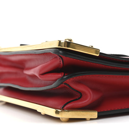 Prada City Calfskin Saffiano Cahier Bag Fuoco Black 9 of 9