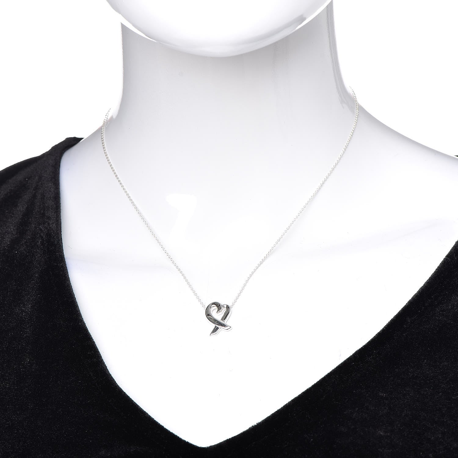 Tiffany Sterling Silver Small Paloma Picasso Loving Heart Pendant Necklace 2 of 7