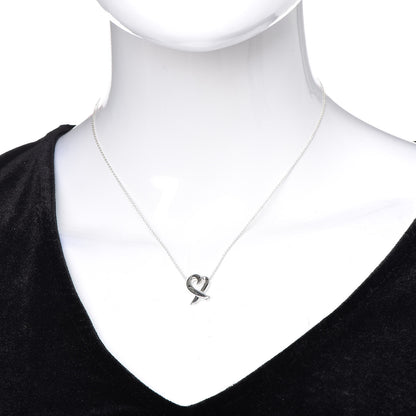 Tiffany Sterling Silver Small Paloma Picasso Loving Heart Pendant Necklace 2 of 7