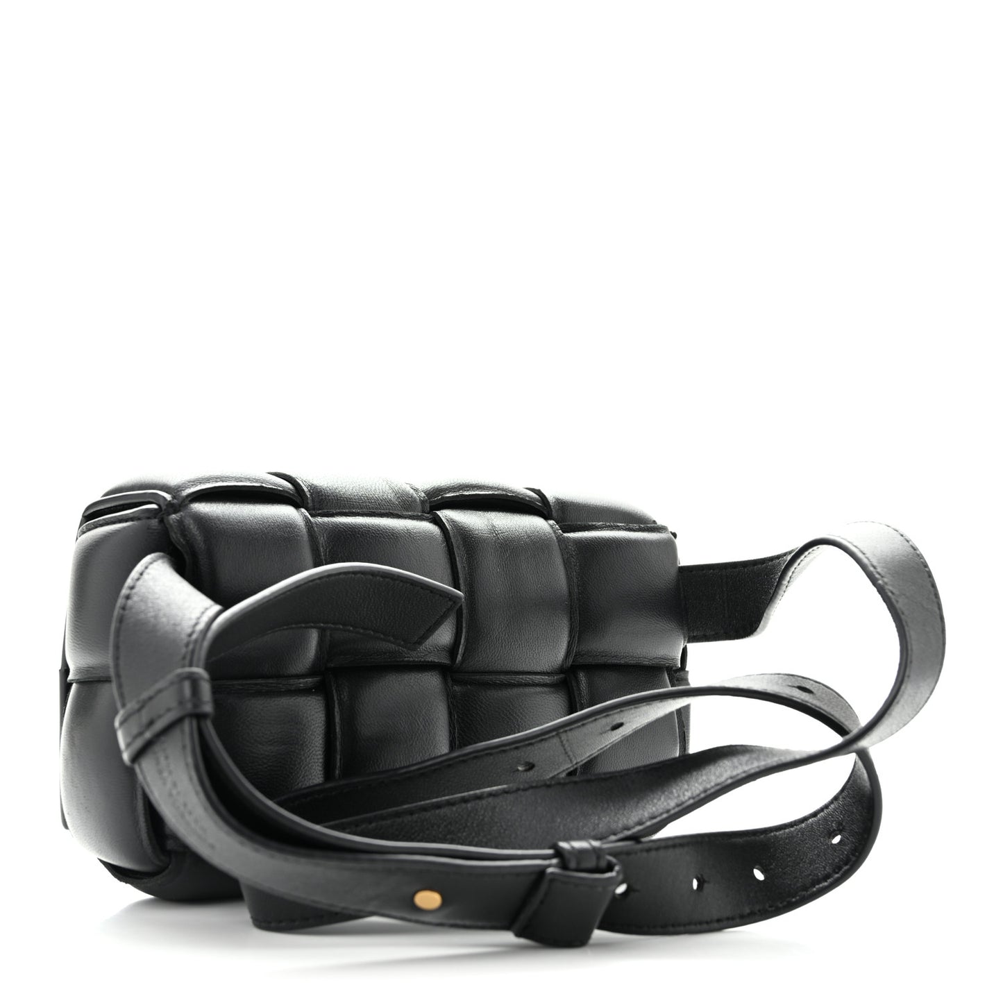 Nappa Maxi Intrecciato Padded The Belt Cassette Bag Black
