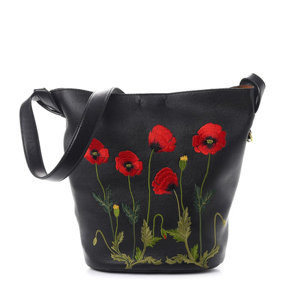 Stella McCartney Eco Alter Nappa Embroidered Flower Bucket Bag Black 1 of 19