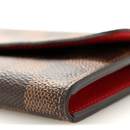 Louis Vuitton Damier Ebene Emilie Wallet Red 9 of 10
