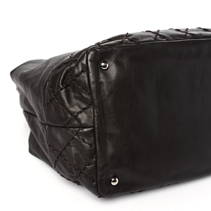 Chanel Calfskin Drawstring CC Bucket Bag Dark Brown 9 of 10