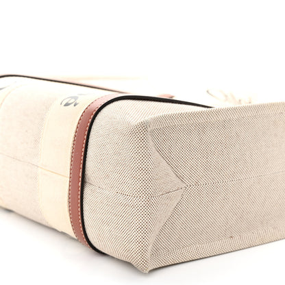 Chloe Cotton Calfskin Medium Woody Ribbon Tote White Brown 9 of 9
