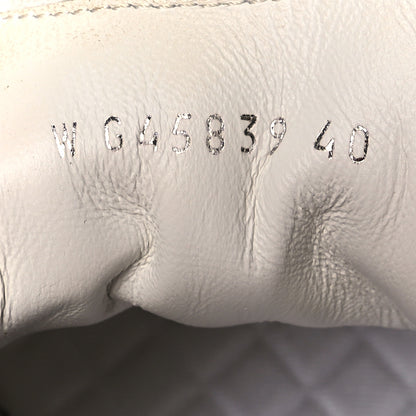 Chanel Shiny Calfskin Suede Quilted CC Logo Sneakers 40 White 8 of 10