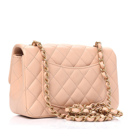 Chanel Lambskin Quilted Mini Rectangular Flap Beige 2 of 5