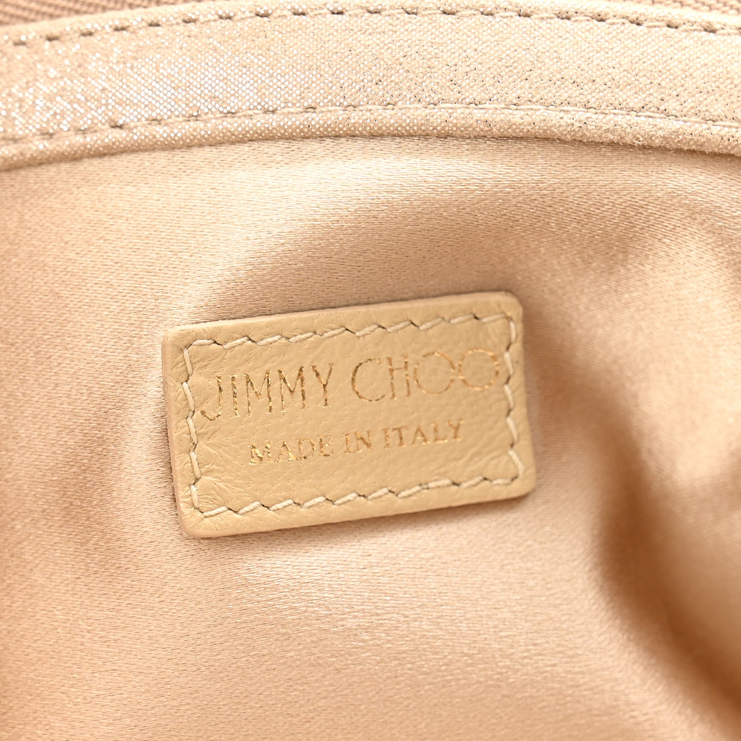 Shimmer Suede Chandra Clutch Sand