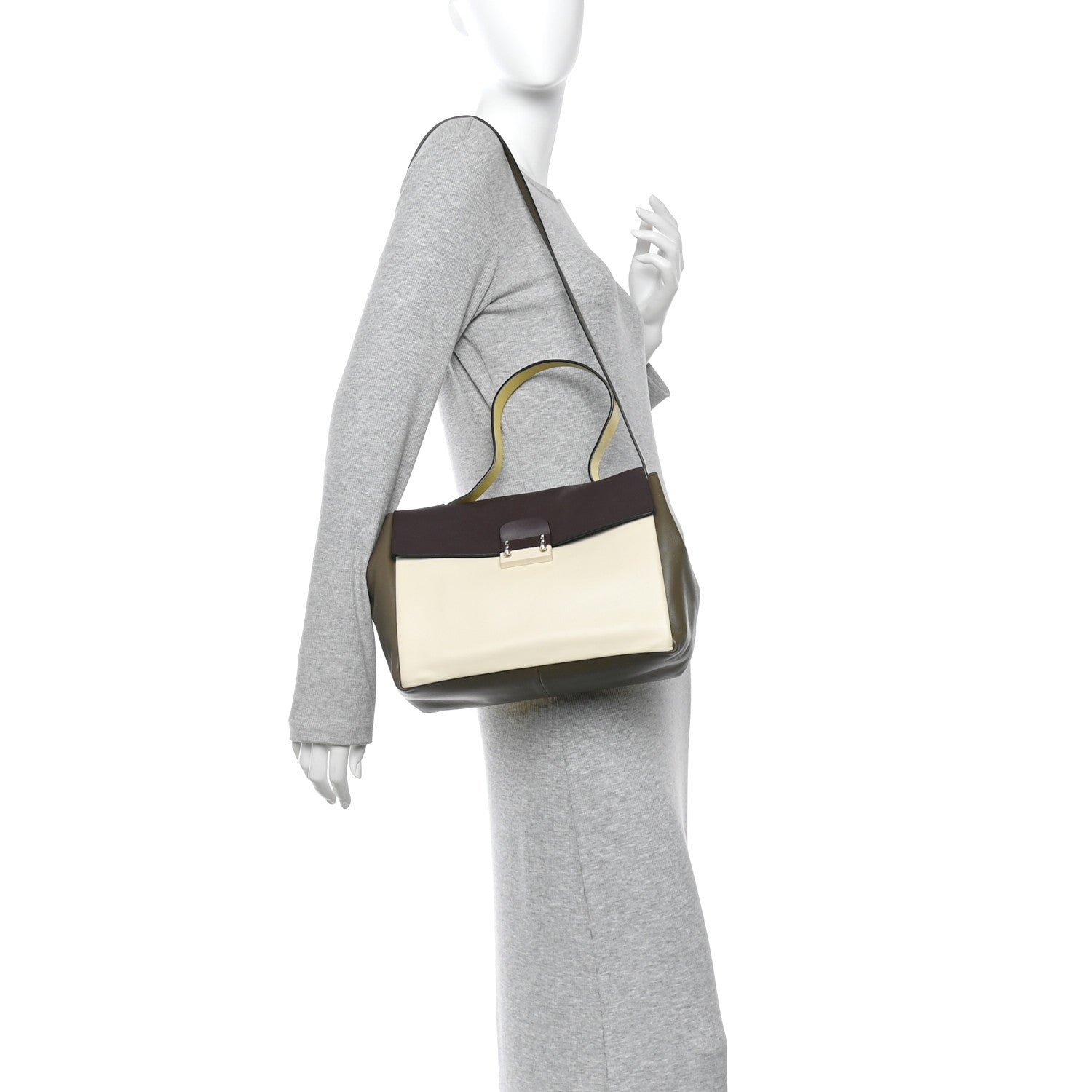 Valentino Garavani Calfskin Colorblock Mime Single Handle Bag