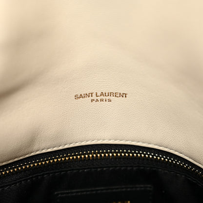 Saint Laurent Lambskin Quilted Small Loulou Puffer Monogram Chain Satchel Crema Soft 8 of 10