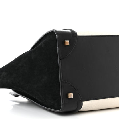 Celine Baby Grained Calfskin Tri-Color Mini Luggage White Liquorice 9 of 11