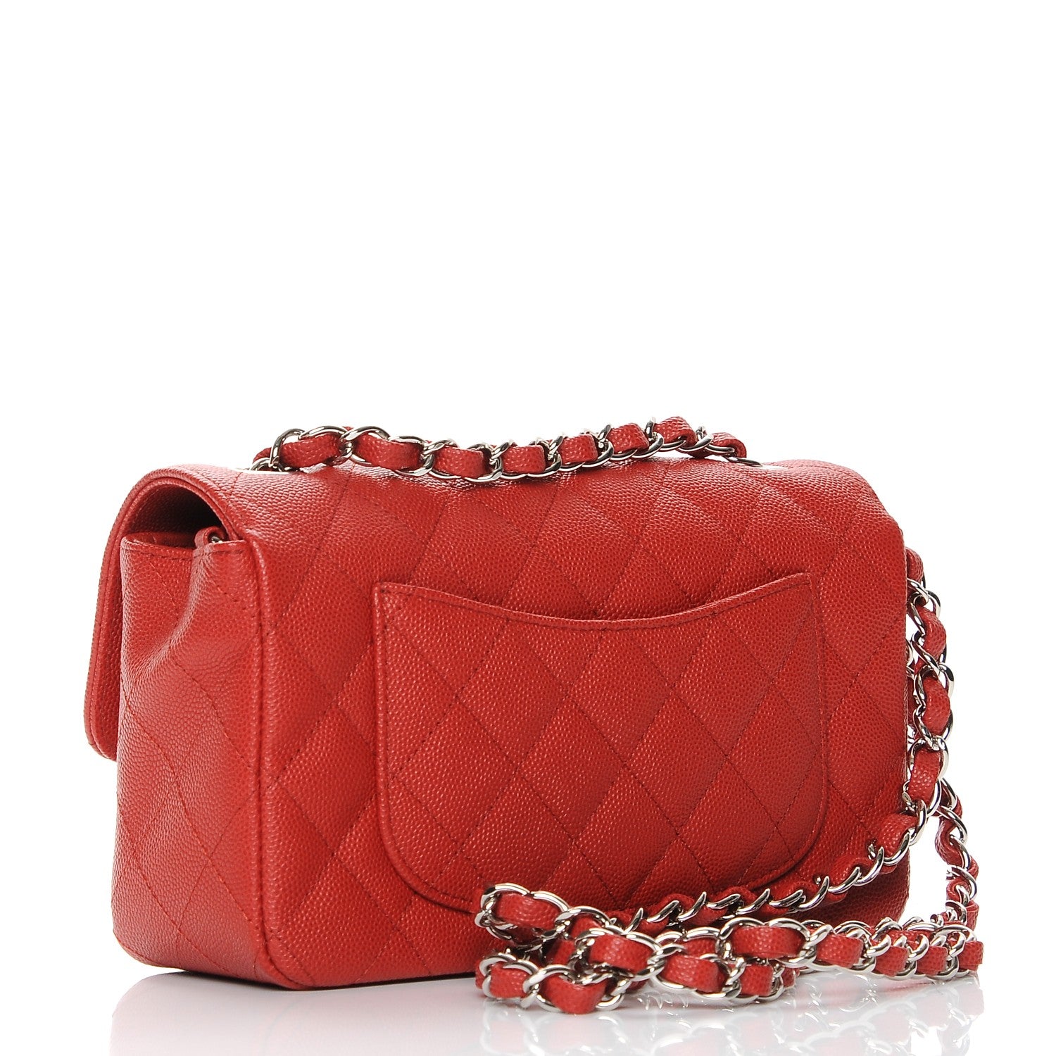 Chanel Caviar Quilted Mini Rectangular Flap Red 3 of 8
