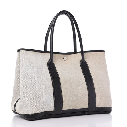 Hermes Buffle Skipper Toile Garden Party 36 MM Tote Black 3 of 10