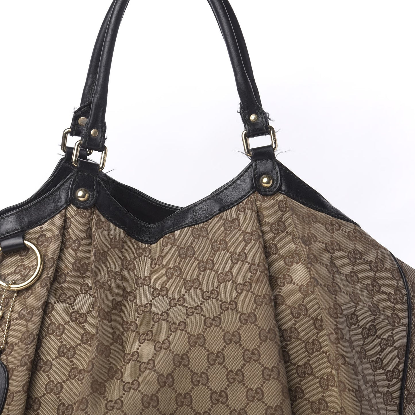 Monogram Large Sukey Tote Beige Ebony Black