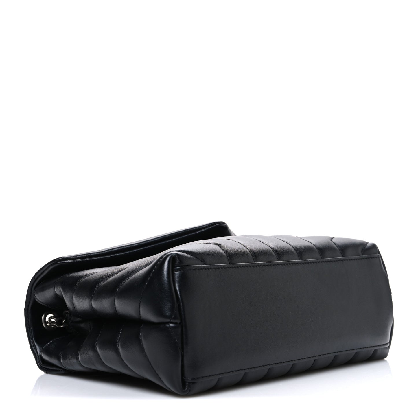 Calfskin Y Quilted Monogram Small Loulou Chain Satchel Black