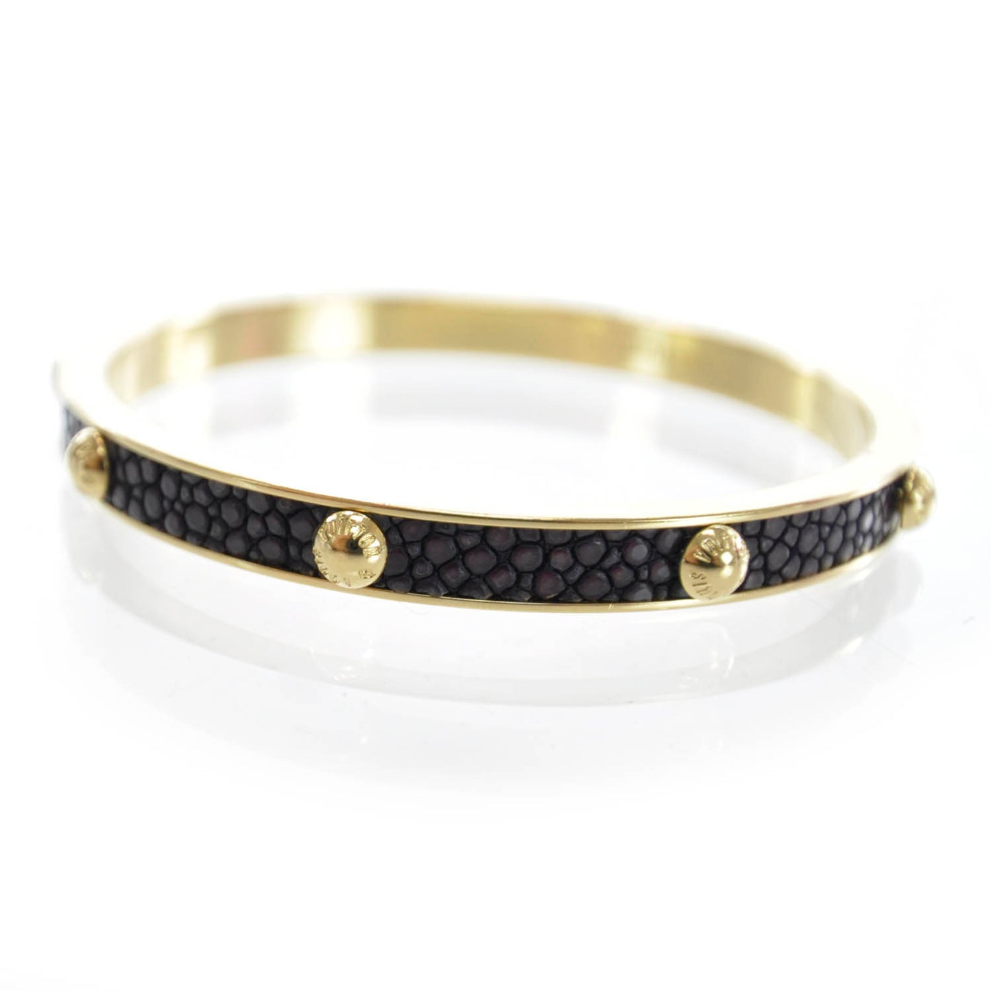 Stingray Leather Gimme a Clue Bracelet Medium Amarante