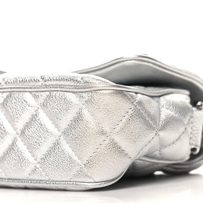 Chanel Metallic Calfskin Quilted Small Chain Detail Flap Silver 10 of 10