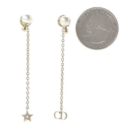 Christian Dior Pearl La Petite Tribale Dangle Chain Earrings Gold 2 of 5