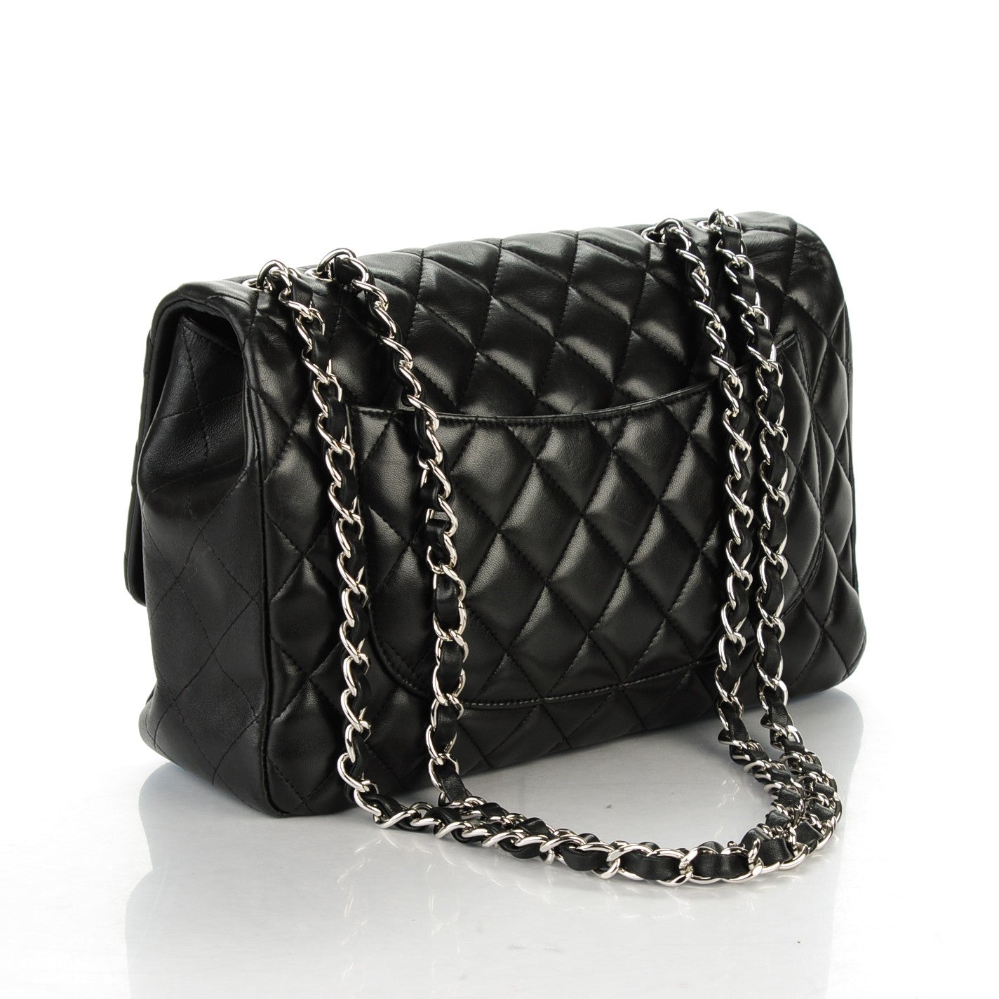 Chanel Lambskin Quilted Jumbo Single Flap Black 3 of 7